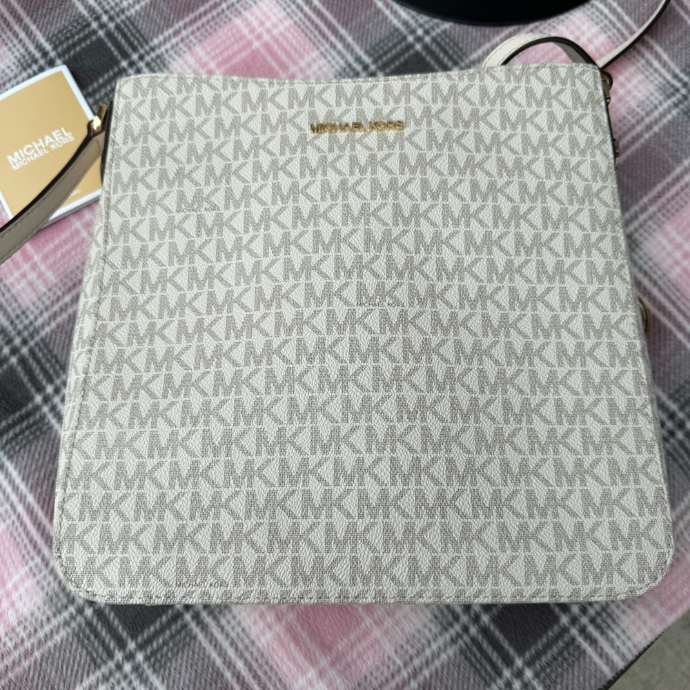 Michael  Michael Kors Cream and Gray Monogram Bag